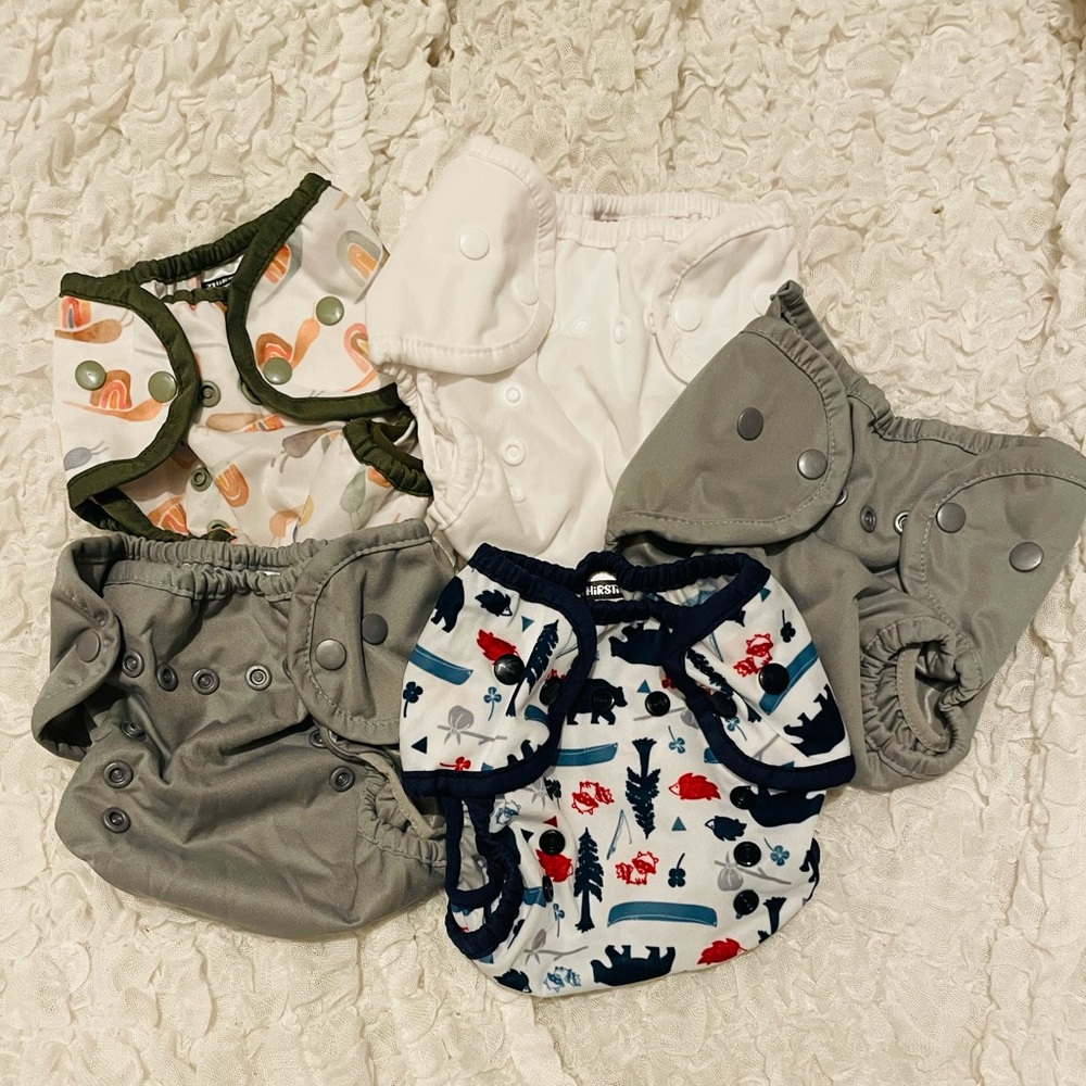 FIVE Thirsties Diaper Covers (Size 1)